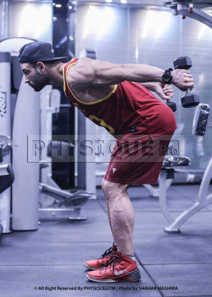 پشت بازو دمبل کیک بک به صورت خم فیزیک پرو