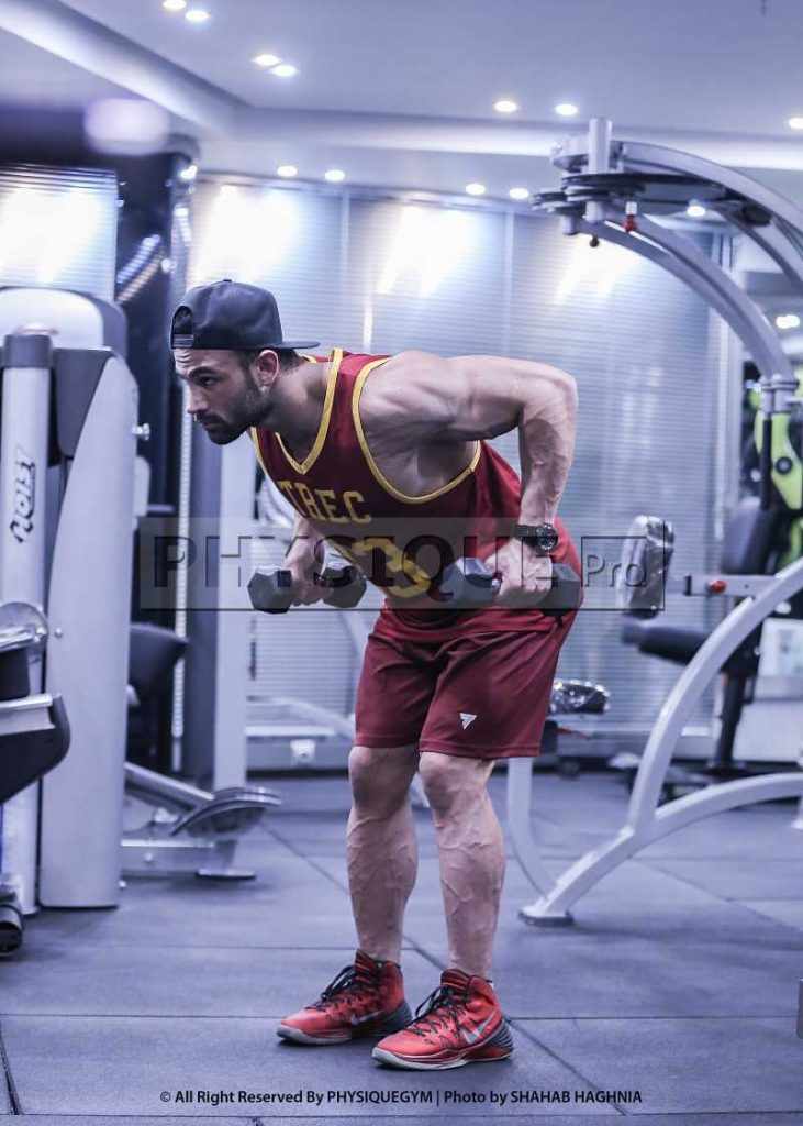 پشت بازو دمبل کیک بک به صورت خم فیزیک پرو