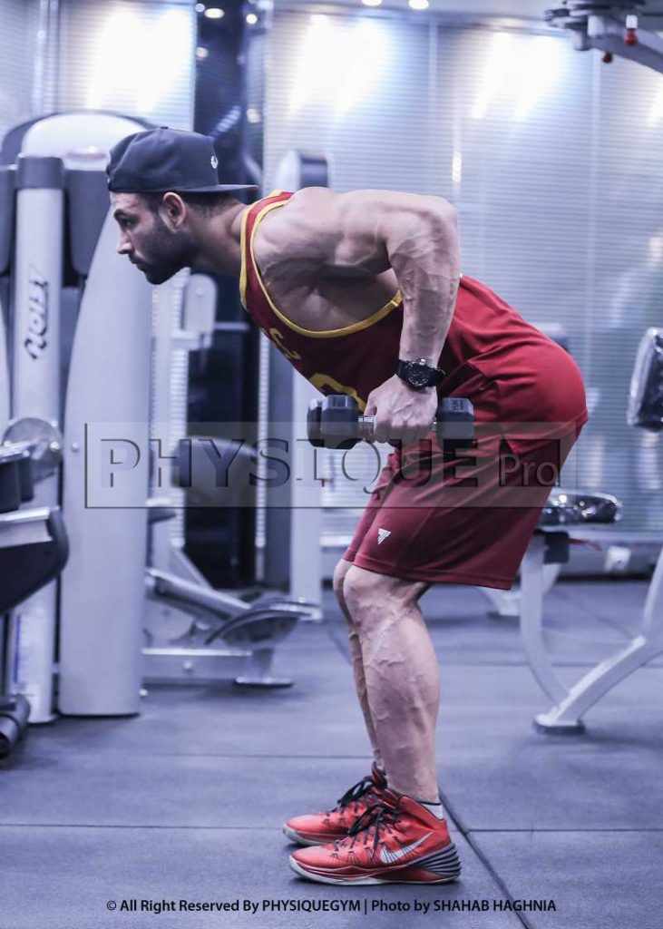 پشت بازو دمبل کیک بک به صورت خم فیزیک پرو